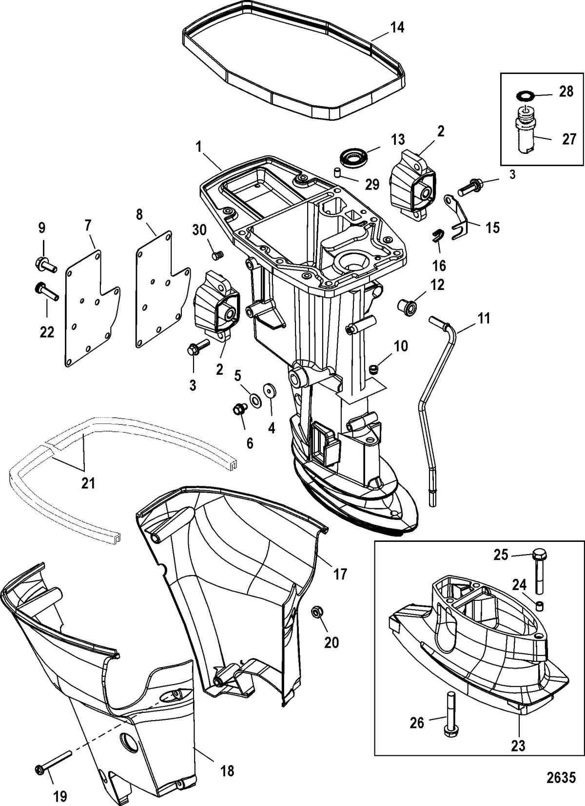 MERCURY/MARINER 13.5/15/15 BODENSEE (4-STROKE) Driveshaft Housing