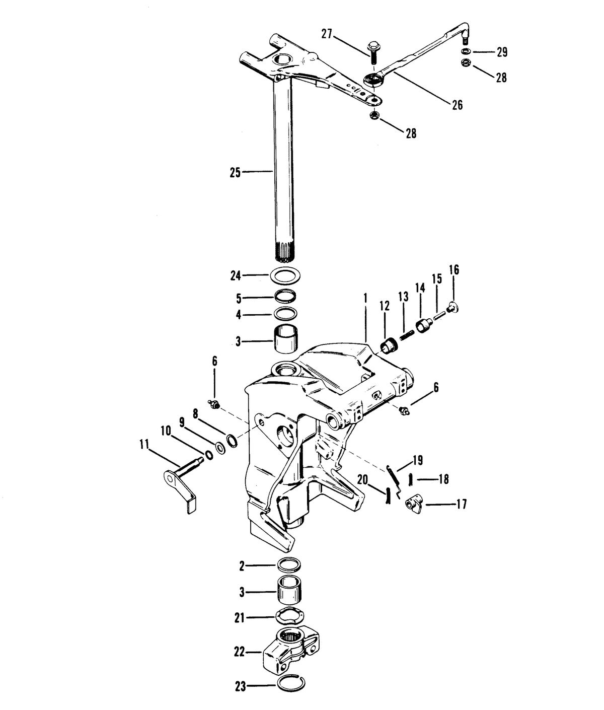 RACE OUTBOARD XR-2 SWIVEL BRACKET AND STEERING ARM