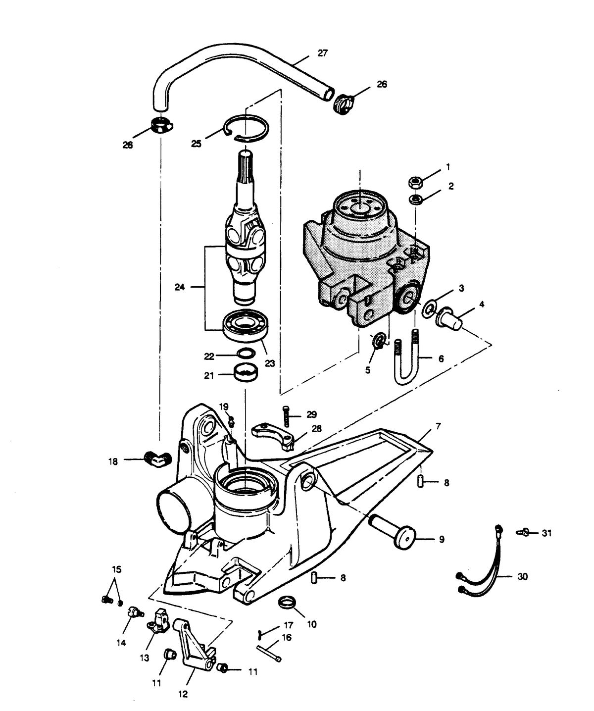 FORCE FORCE 1989 85 H.P. L-DRIVE U-JOINT AND HOUSING