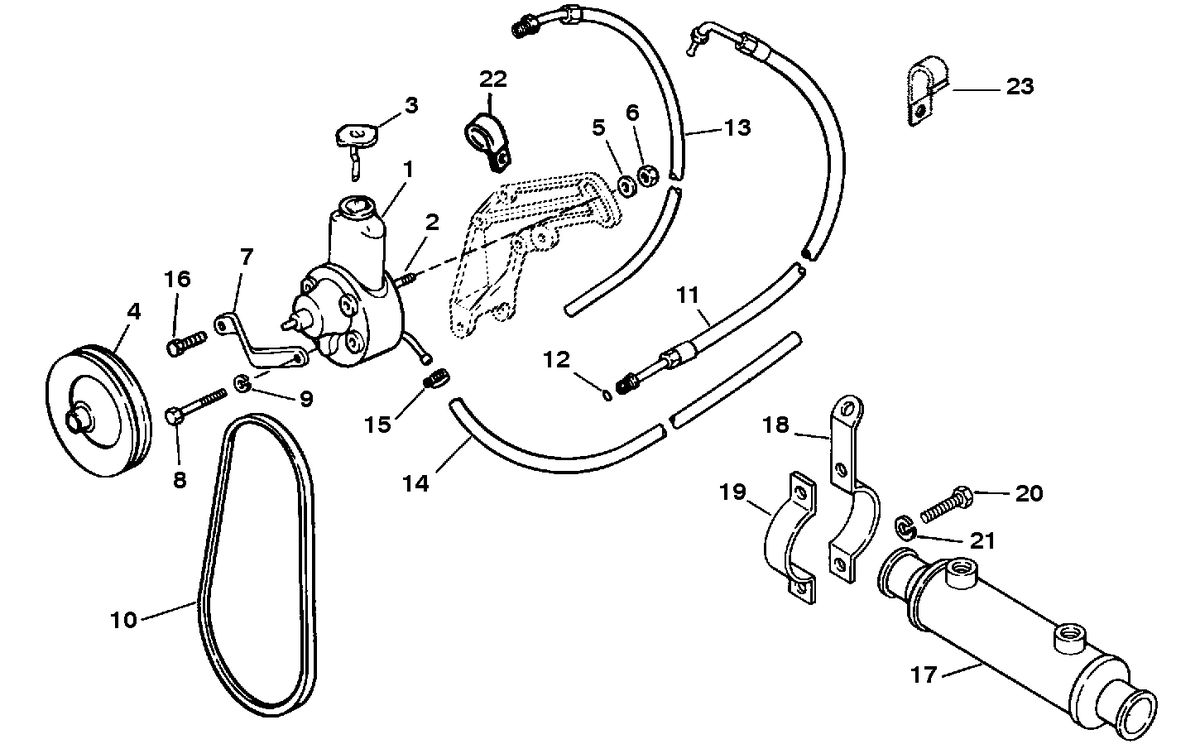 RACE STERNDRIVE 500 H.P. 8.2L (502 CI) ENGINE POWER STEERING COMPONENTS