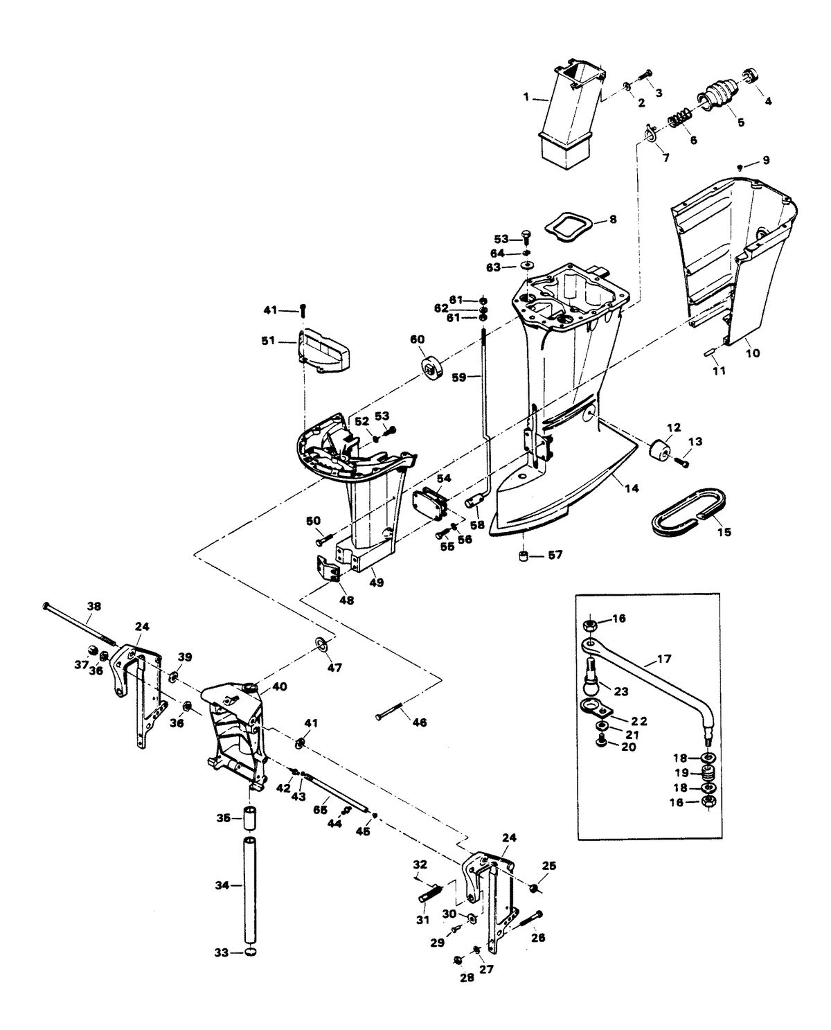 CHRYSLER 75 HP MOTOR LEG 758H1C, 758B1C MODELS