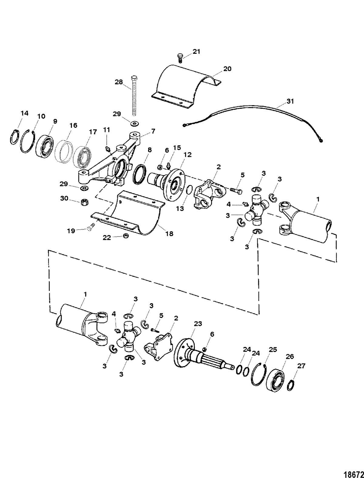 RACE STERNDRIVE 500 CARB (502CID) 8.2L ENGINE (GEN +) DRIVESHAFT EXTENSION COMPONENTS(BRAVO)