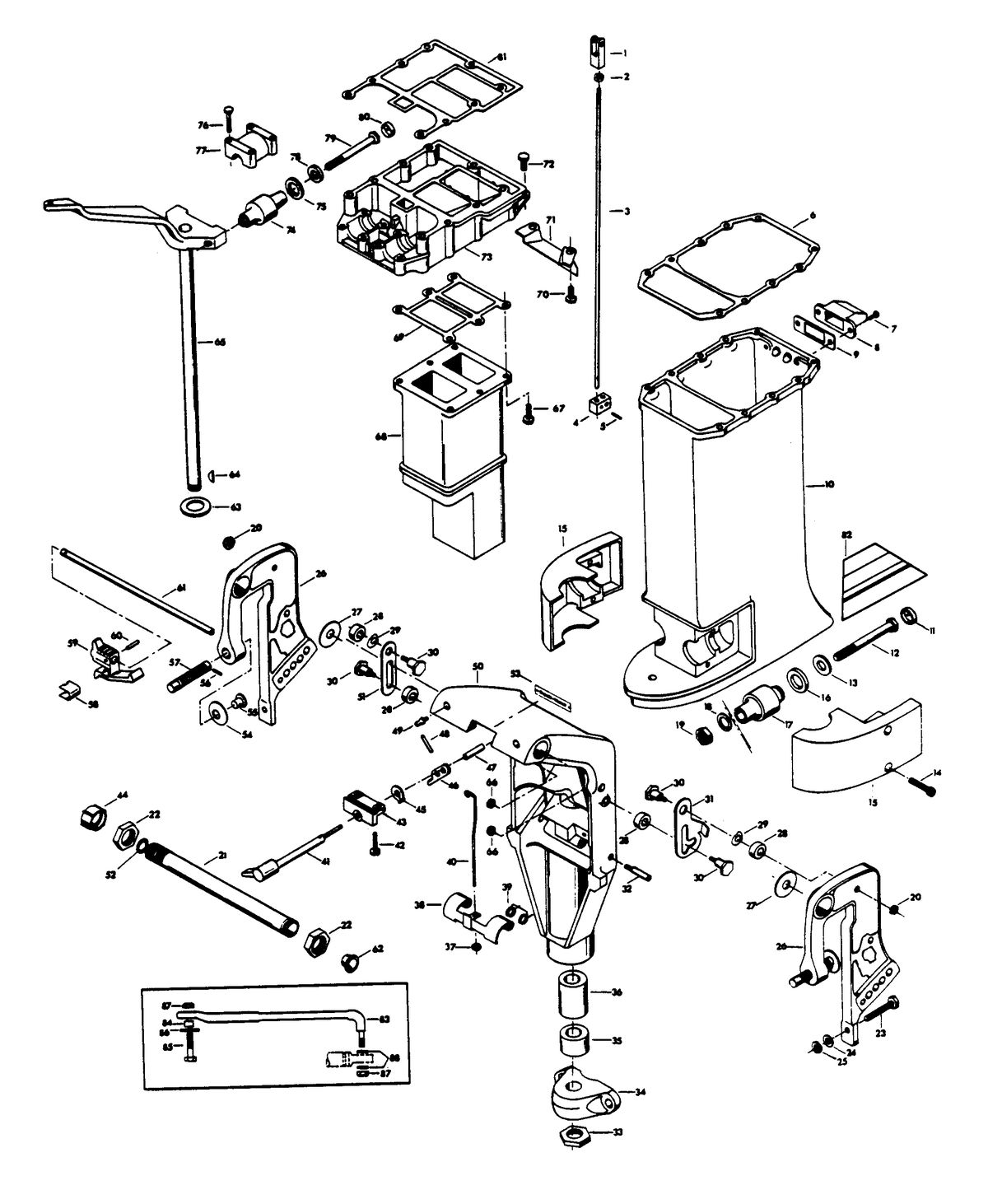 CHRYSLER 55 H.P. MOTOR LEG