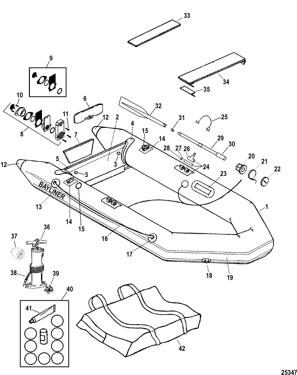 INFLATABLES BAYLINER PVC SOFT BOTTOM Roll Up Models(Light Gray - 2007 Model)