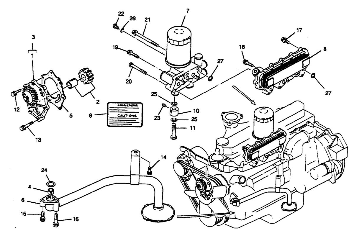 MERCRUISER HINO DIESEL 250 H.P. LUBRICATING SYSTEM