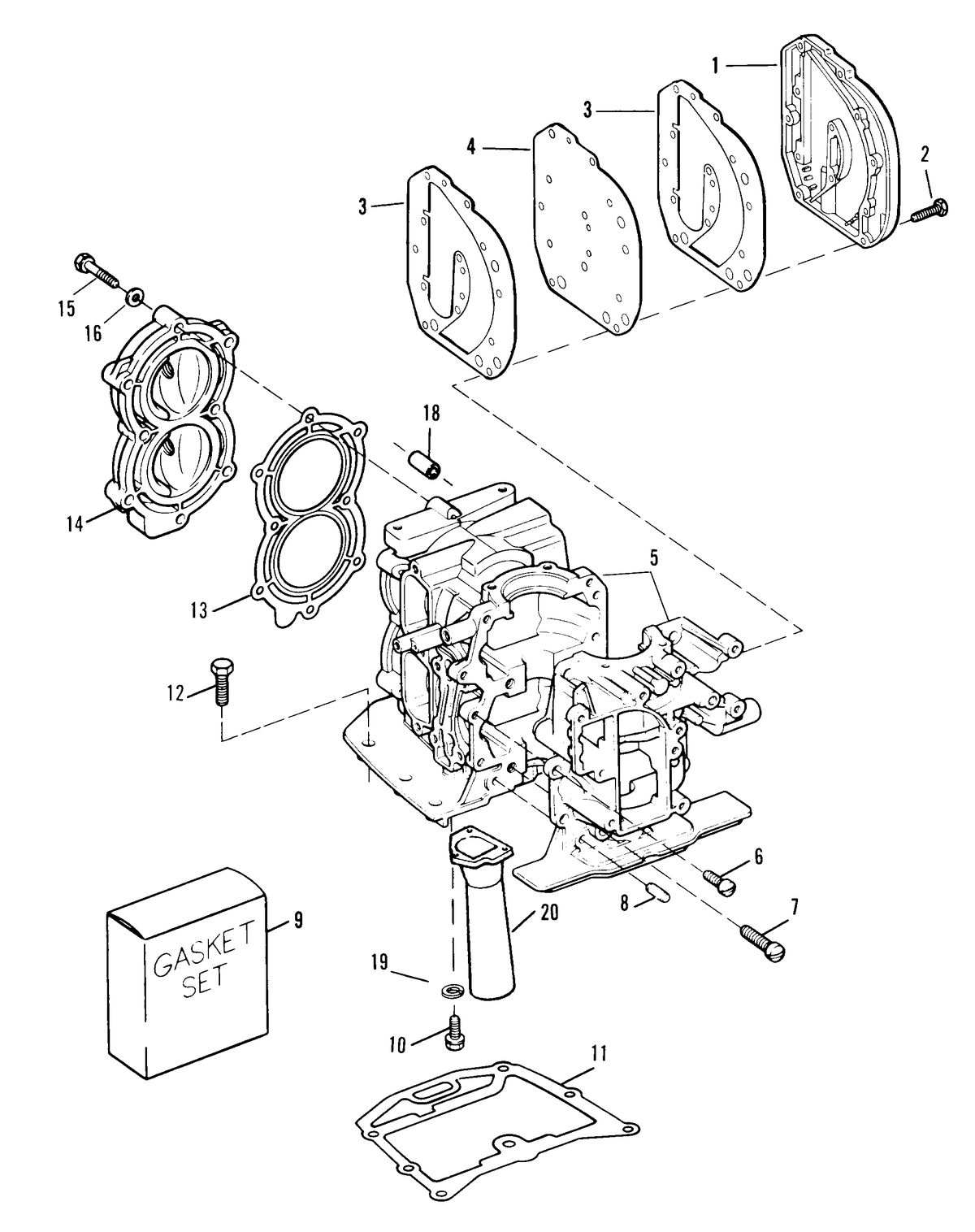 SEARS 15 H.P. OUTBOARD MOTOR CYLINDER BLOCK