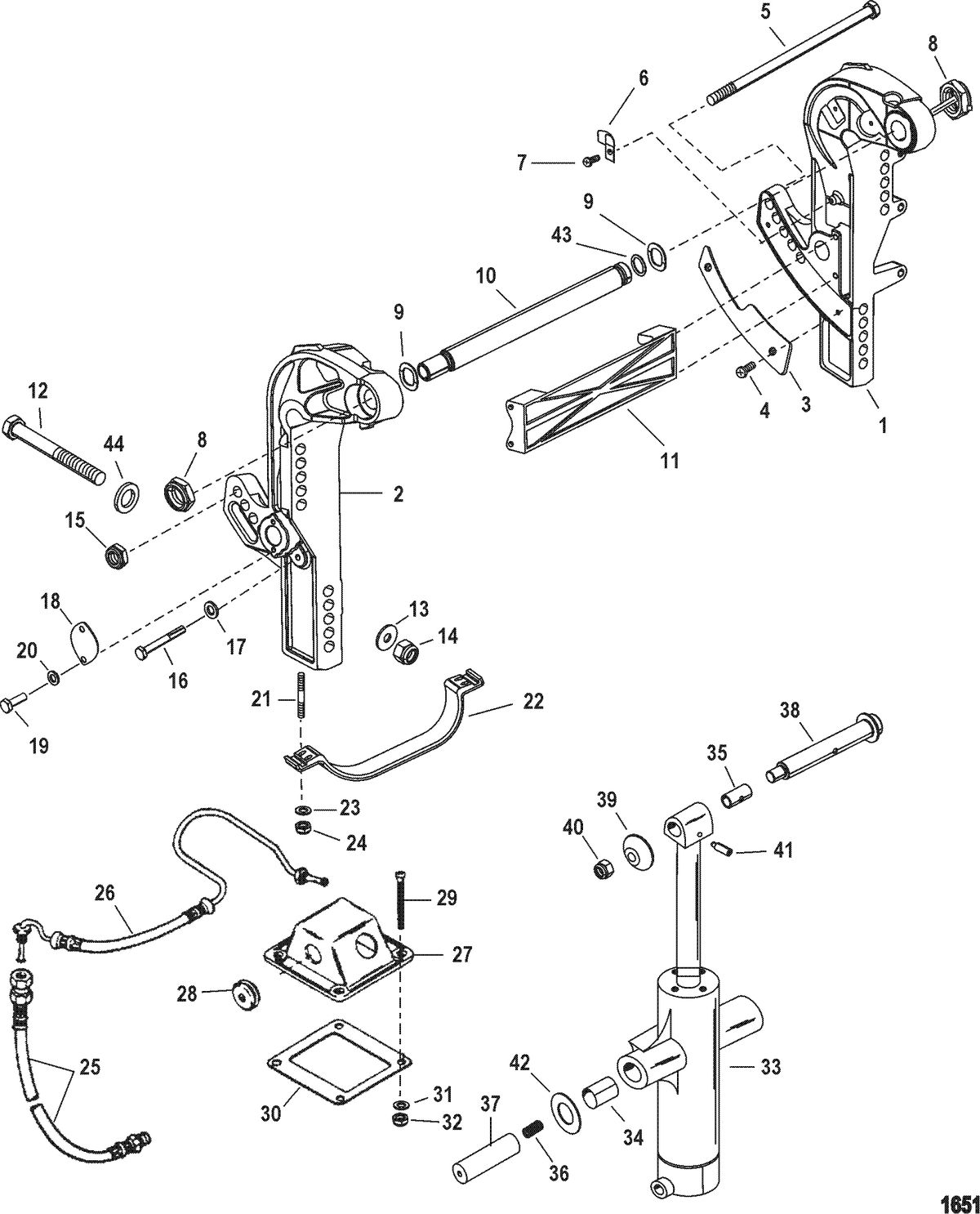 RACE OUTBOARD 200XS DFI (2.5L) Transom Brackets(Short)