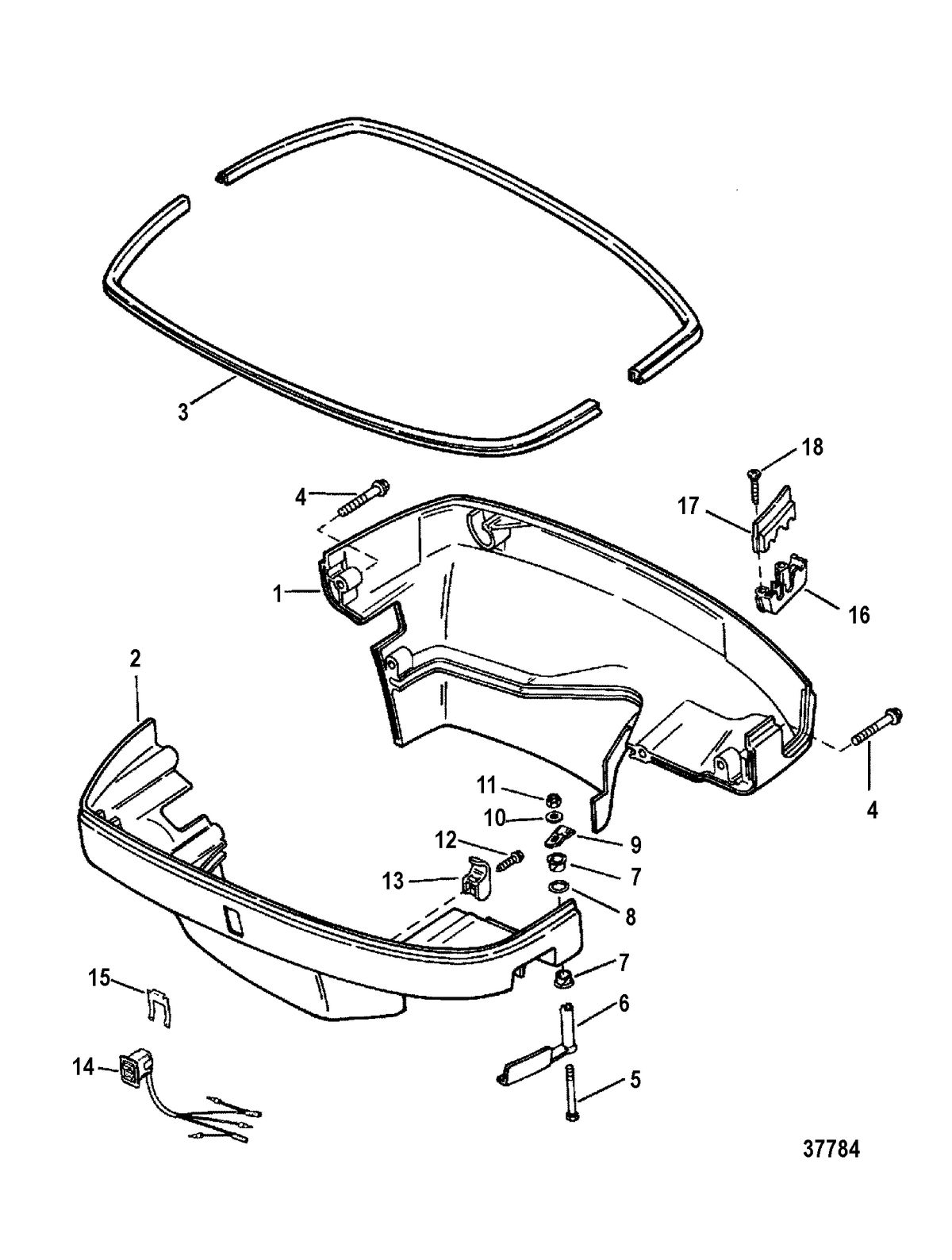 MERCURY/MARINER 225/250 EFI (3.0L) BOTTOM COWL