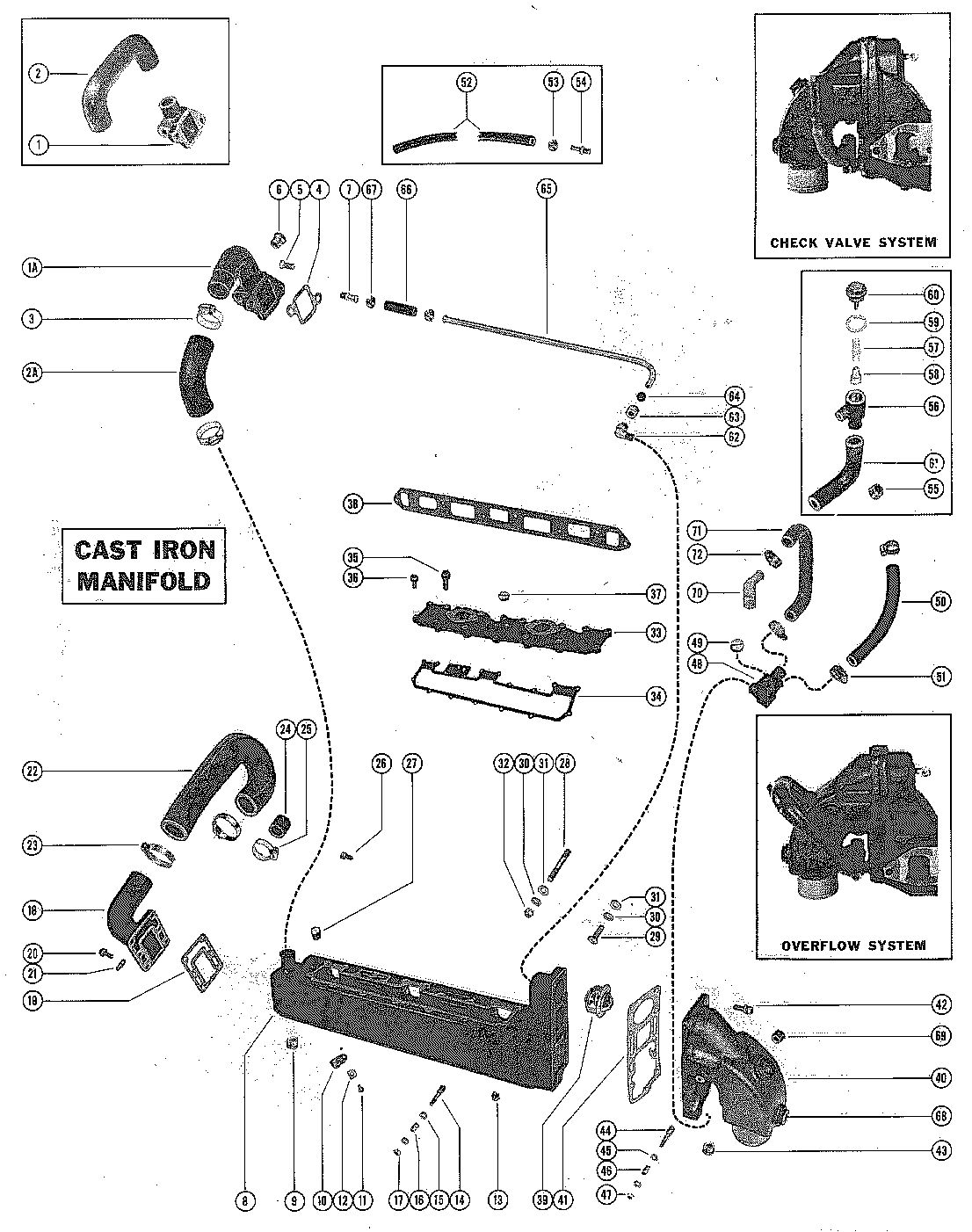 MERCRUISER 150 ENGINE EXHAUST MANIFOLD ASSEMBLY(CAST IRON MANIFOLD)