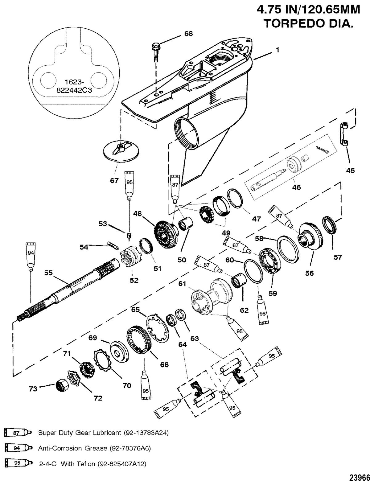 MERCURY/MARINER 225/250 EFI (3.0L) G/HSG, PROP-STD-0G438000 AND UP-1623-822442C3