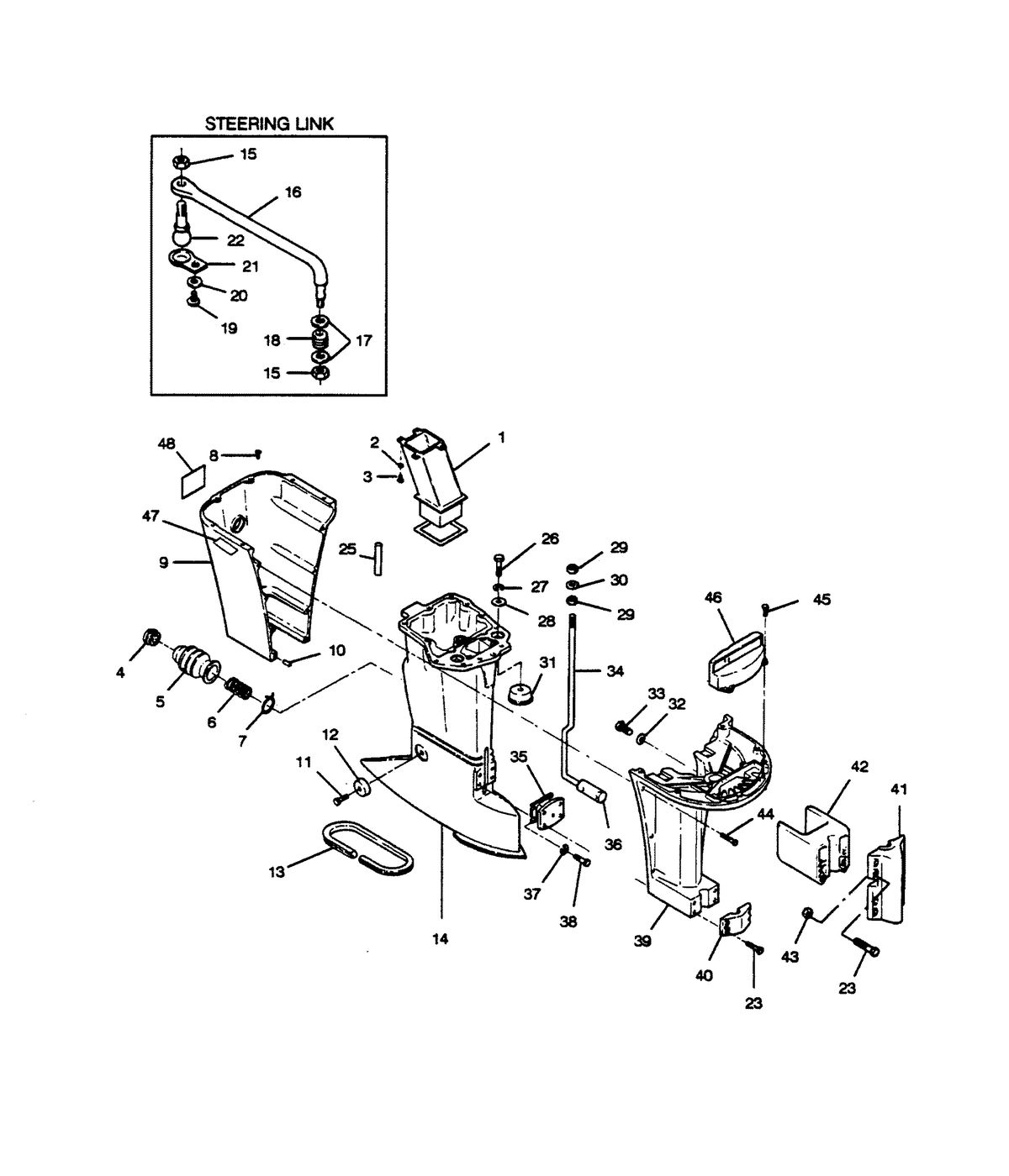 FORCE FORCE 1989 125 HP "C" MODELS MOTOR LEG