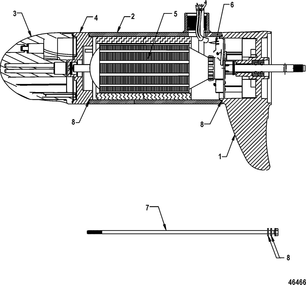TROLLING MOTOR MOTORGUIDE XI5 Lower Unit Assembly(FW80 - Variable Sonar)(8M0096756)