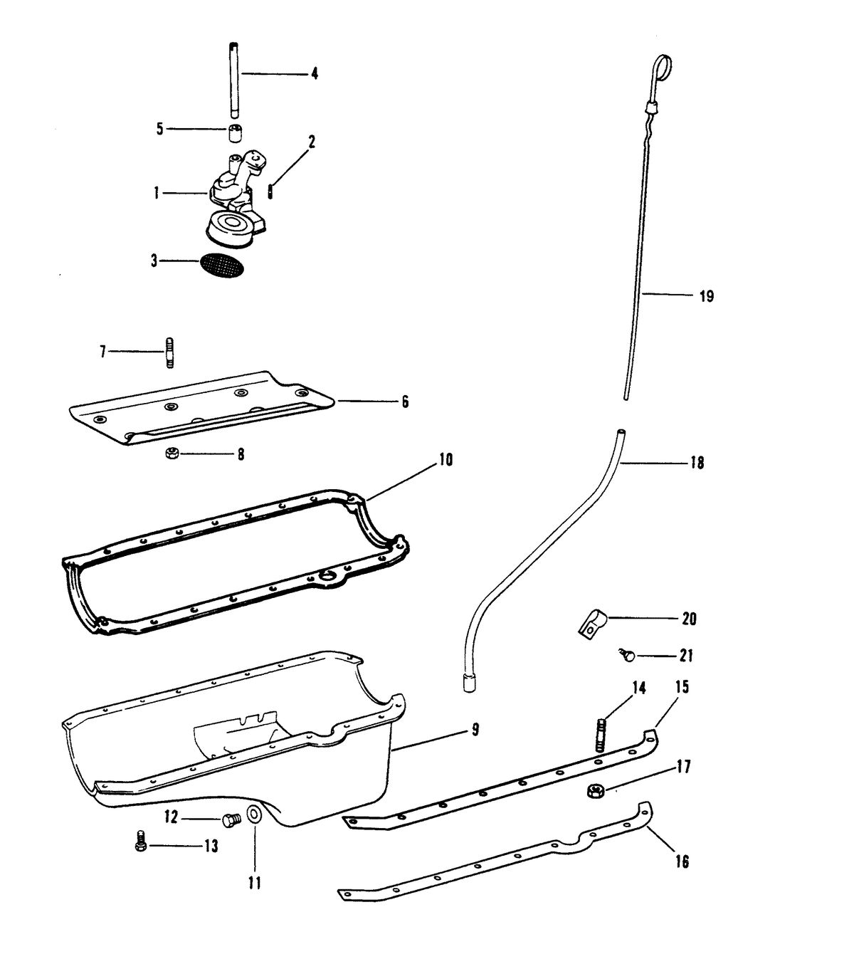 MERCRUISER 350 MAGNUM BRAVO (EFI/MP) OIL PAN AND OIL PUMP
