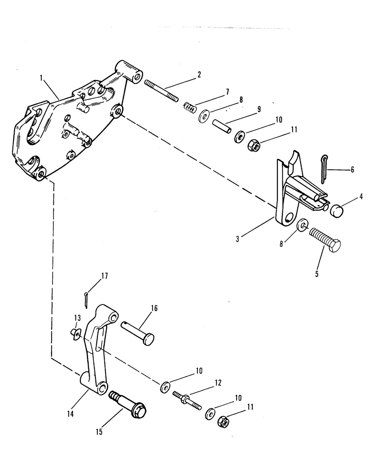 MERCRUISER 502 MAGNUM BRAVO ENGINE SHIFT BRACKET