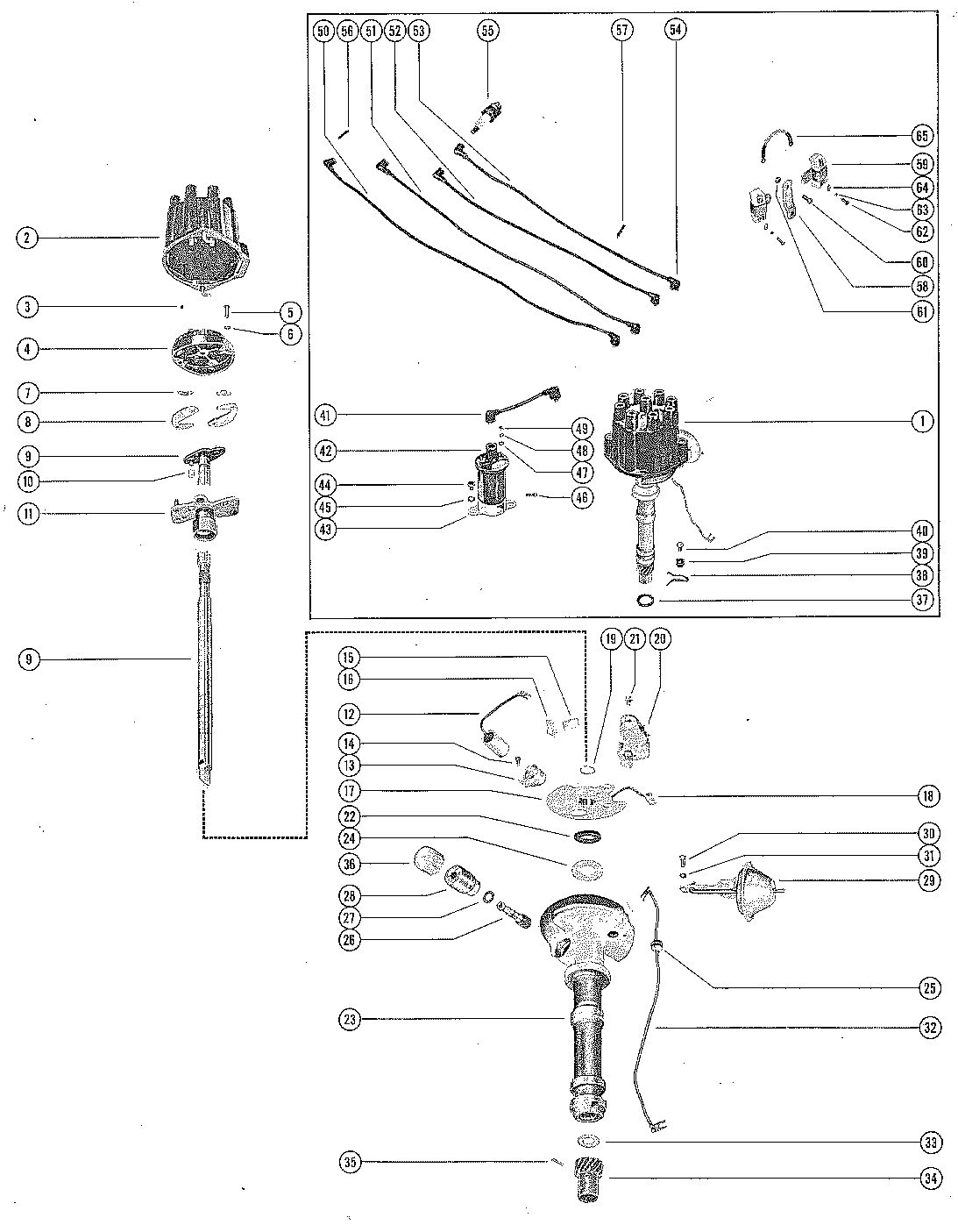 MERCRUISER 190 ENGINE DISTRIBUTOR ASSEMBLY AND COIL