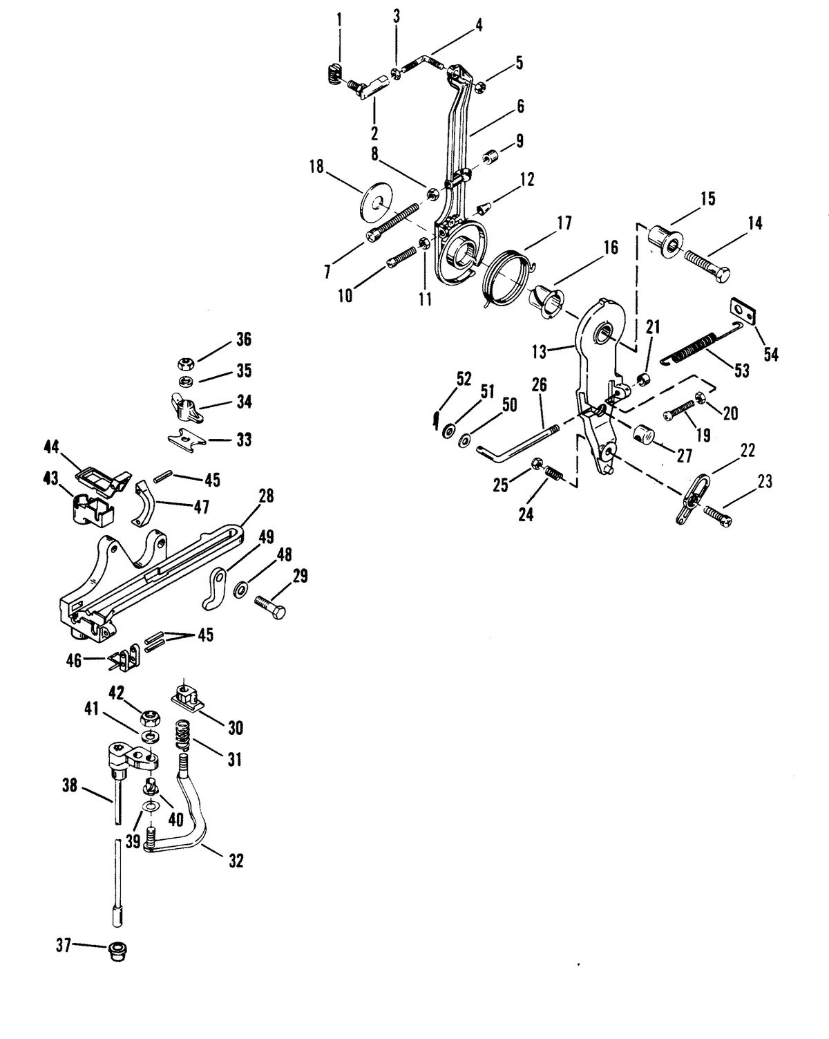 RACE OUTBOARD 2.4L (EFI) BASS/OFFSHORE THROTTLE LEVER AND SHIFT SHAFT