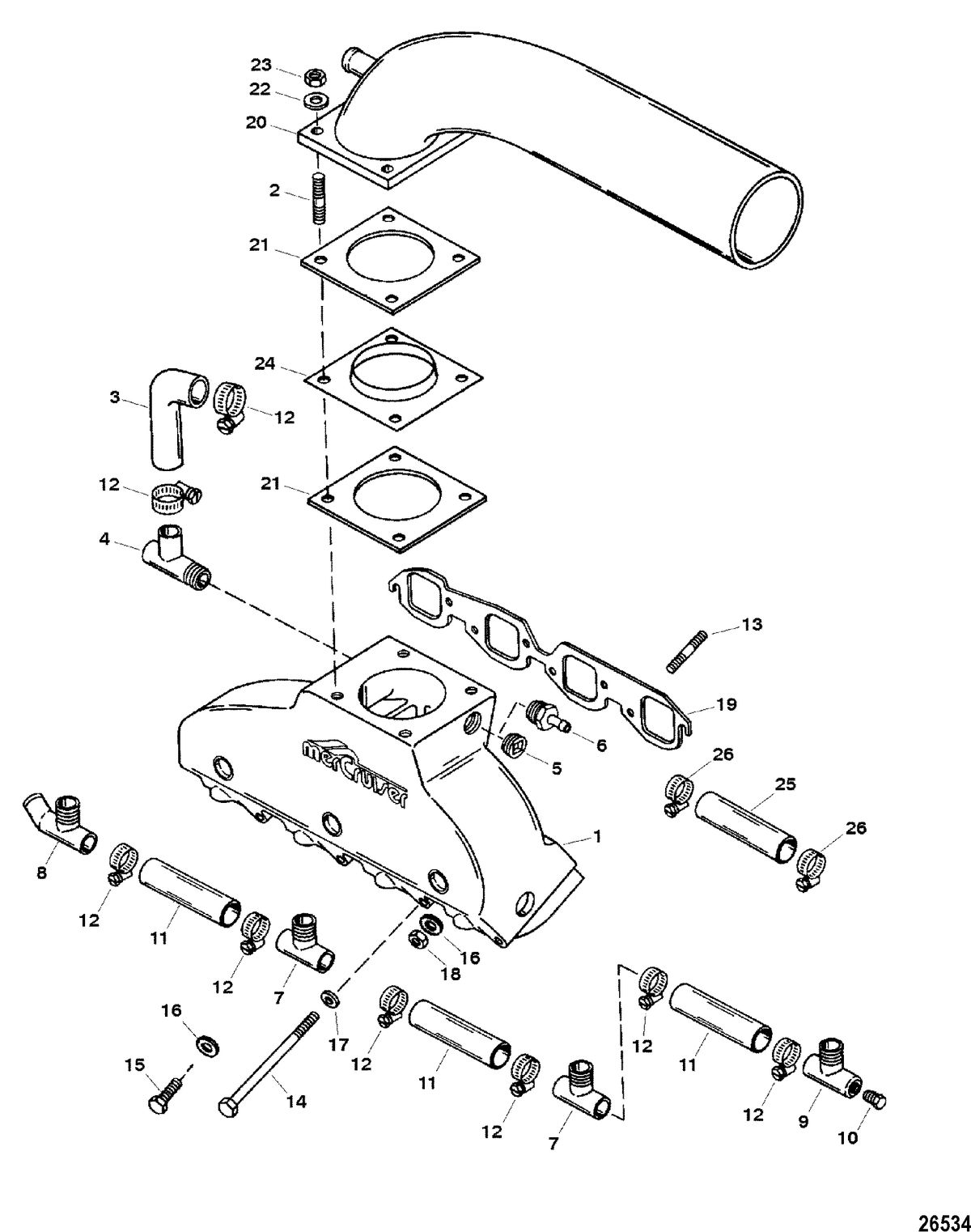 RACE STERNDRIVE 500 BULLDOG Exhaust Manifold And Elbow