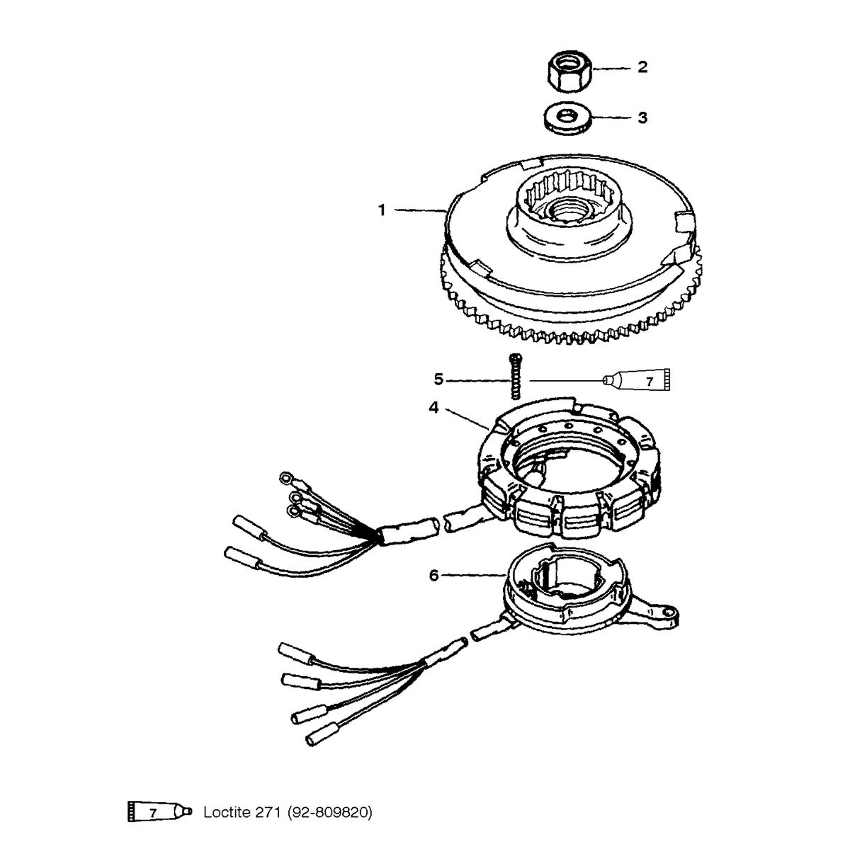MERCURY/MARINER 50/55/60 JET 45 FLYWHEEL (55/60 SEAPRO/MARATHON)