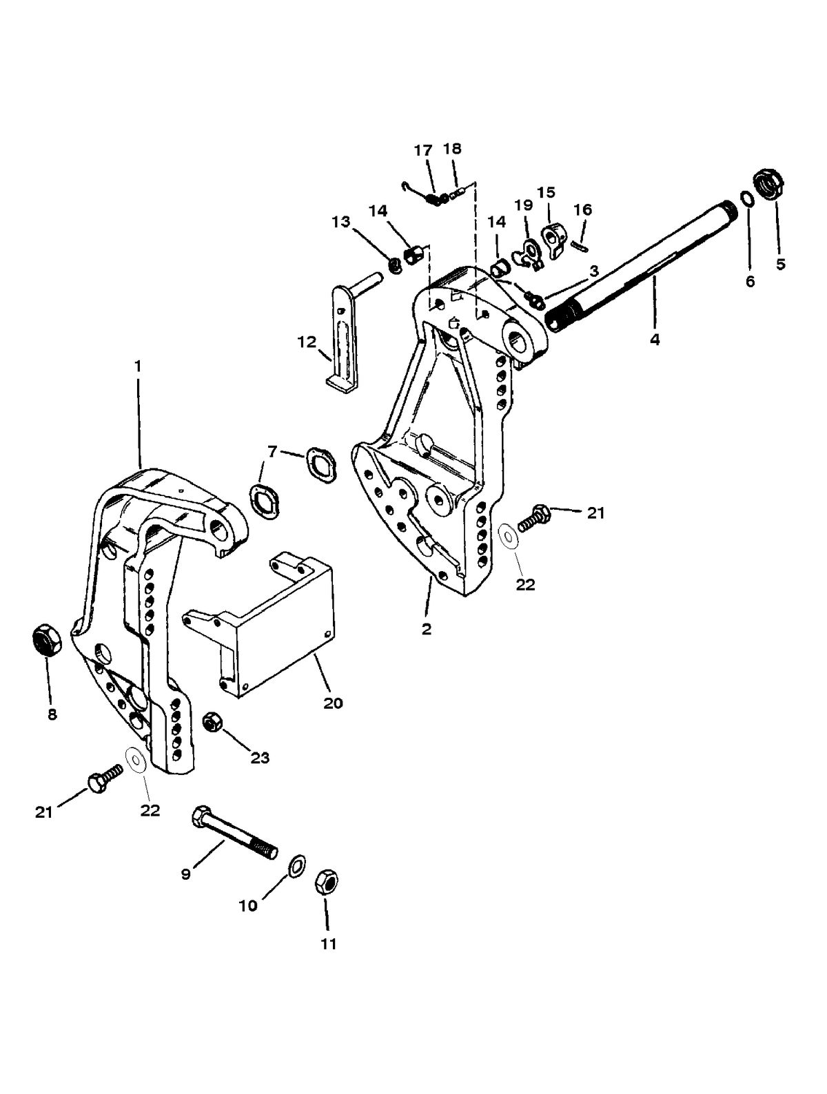 FORCE FORCE 90 H.P. Transom Bracket
