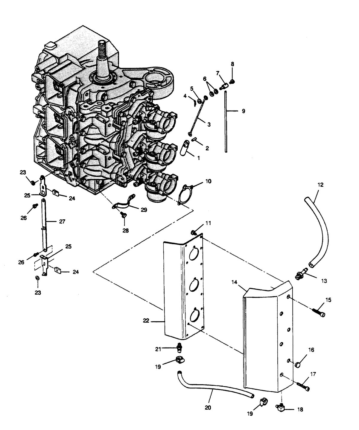 FORCE FORCE 1989 85 H.P. L-DRIVE INTAKE COVER