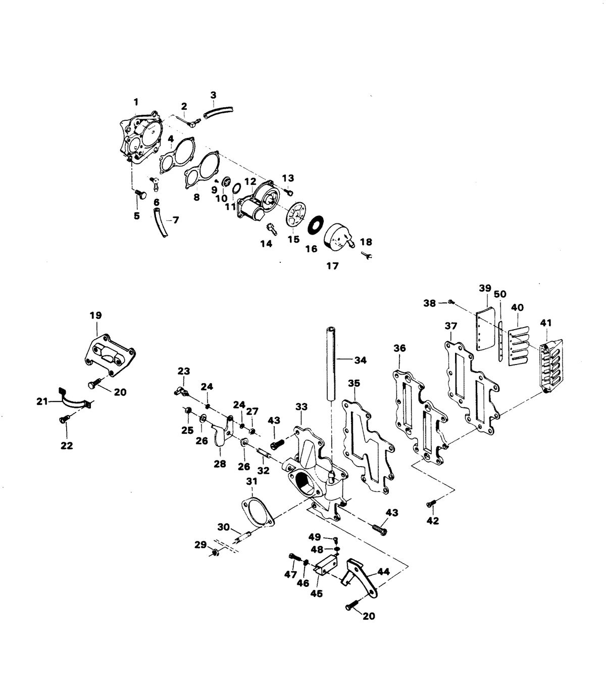 CHRYSLER 100 H.P. FUEL PUMP AND REED PLATE