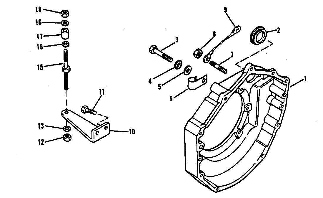 MERCRUISER 465 H.P. ENGINE FLYWHEEL HOUSING (TRANSMISSION MODELS)