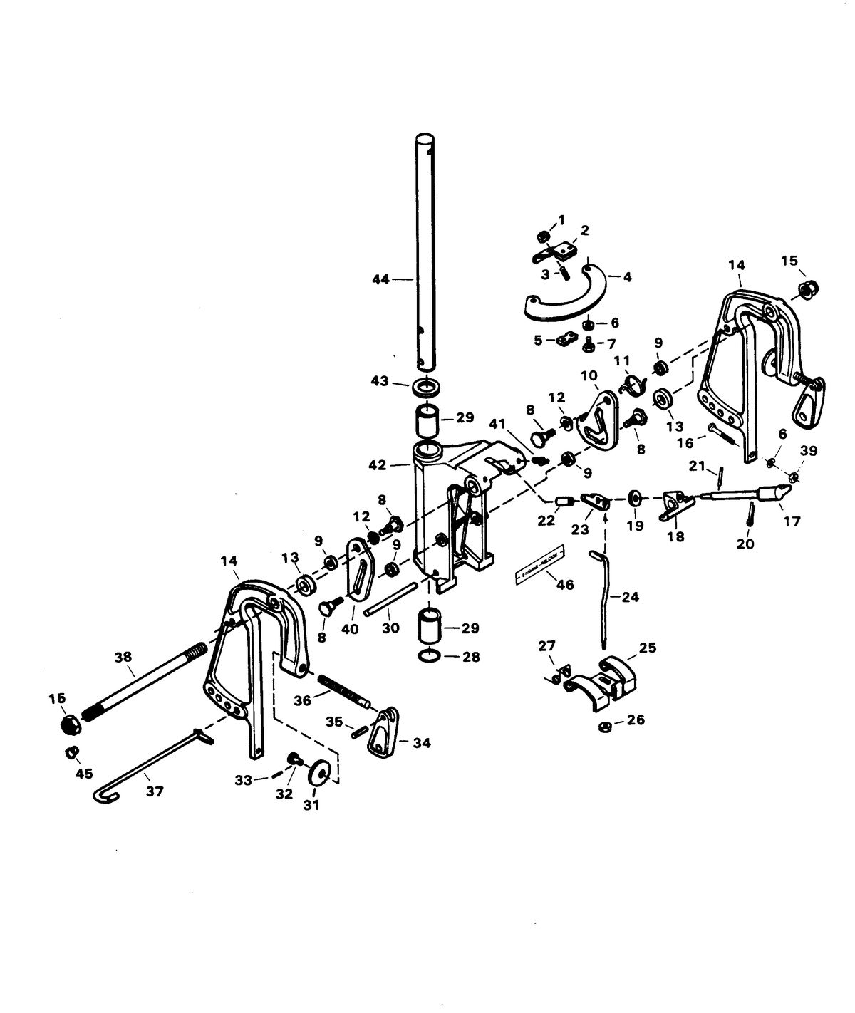 CHRYSLER 25 H.P. SWIVEL BRACKET GROUP