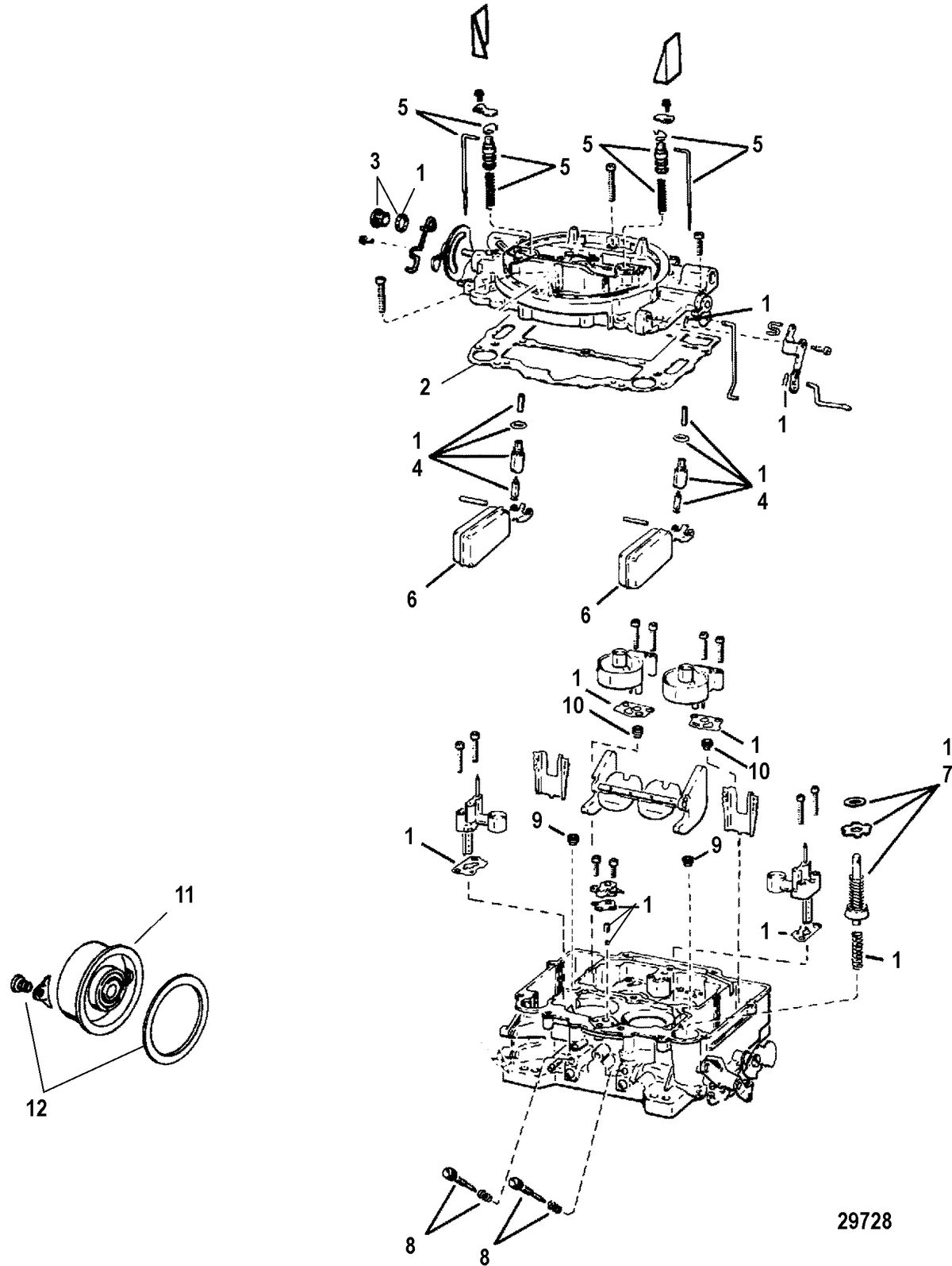 MERCRUISER 5.7L TOW SPORT Carburetor, Four Barrel