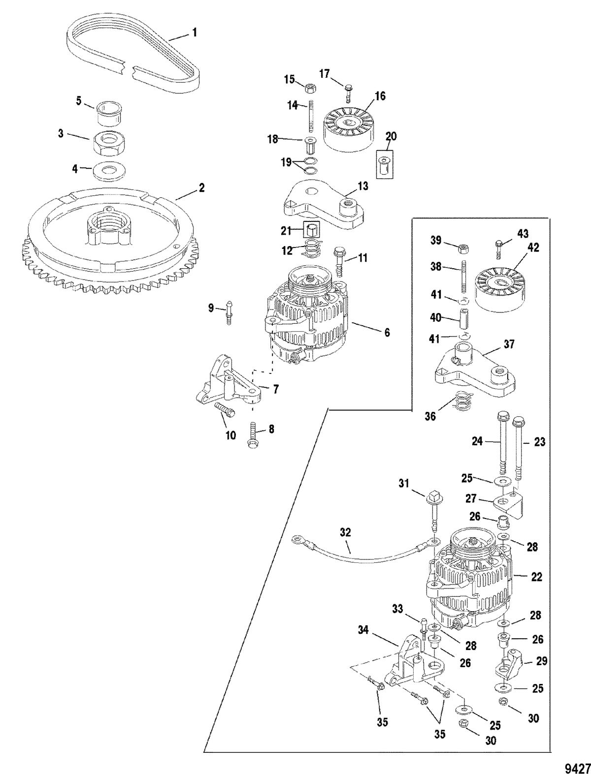 MERCURY/MARINER 135 / 150 DFI (2.5L) Flywheel/Alternator