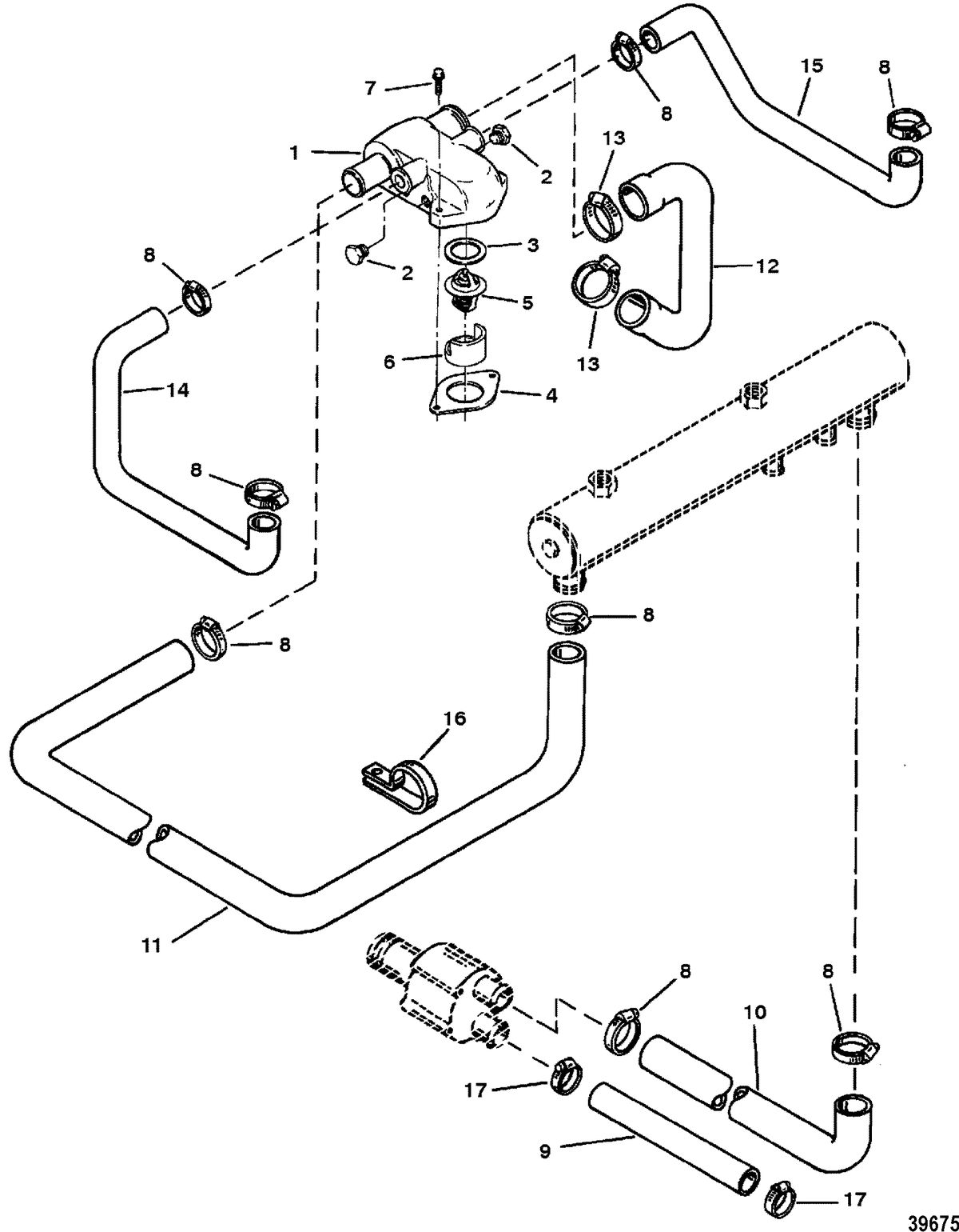 MERCRUISER 454/502 EFI MAG BRAVO (GEN V) THERMOSTAT HOUSING(STANDARD COOLING)