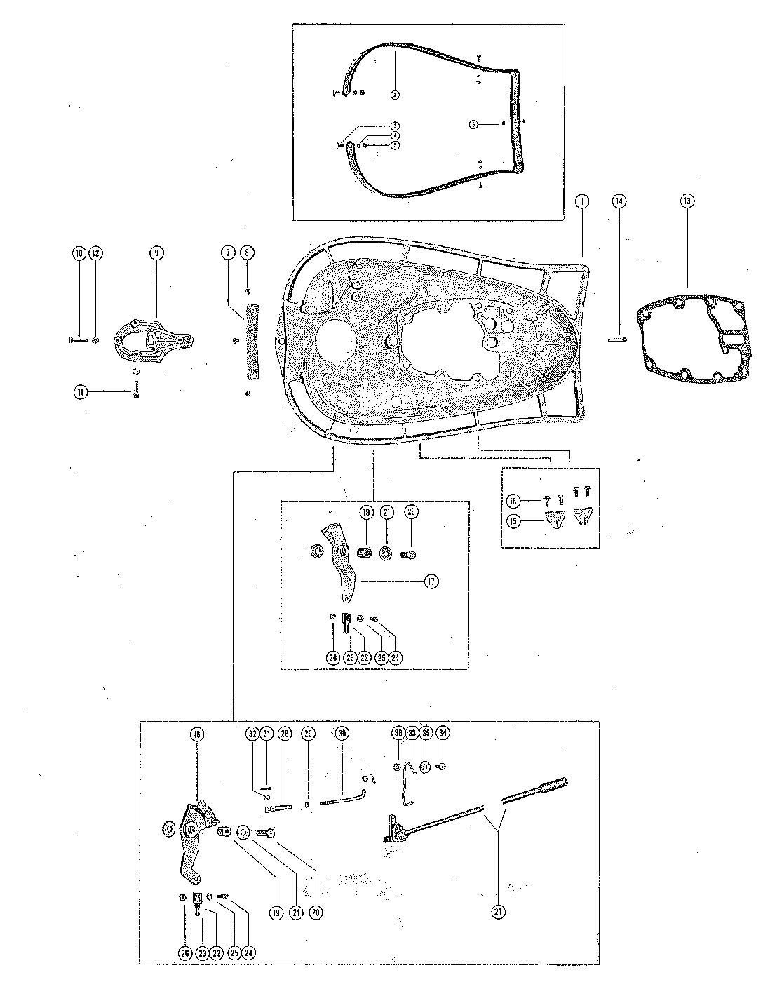 MERCURY MERC 700-1/2 BOTTOM COWL ASSEMBLY