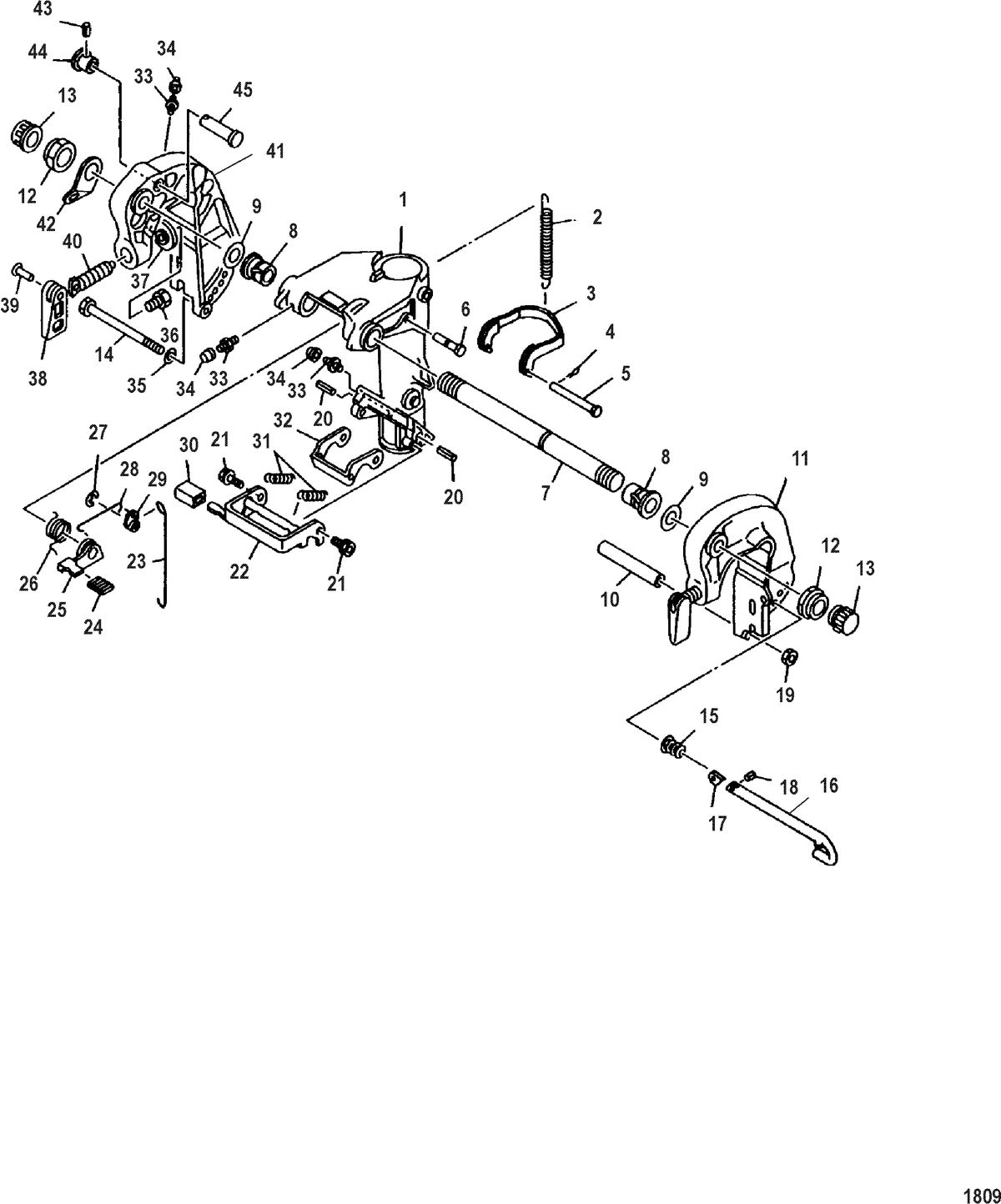 MARINER 25HP KEROSENE SWIVEL/CLAMP BRACKET