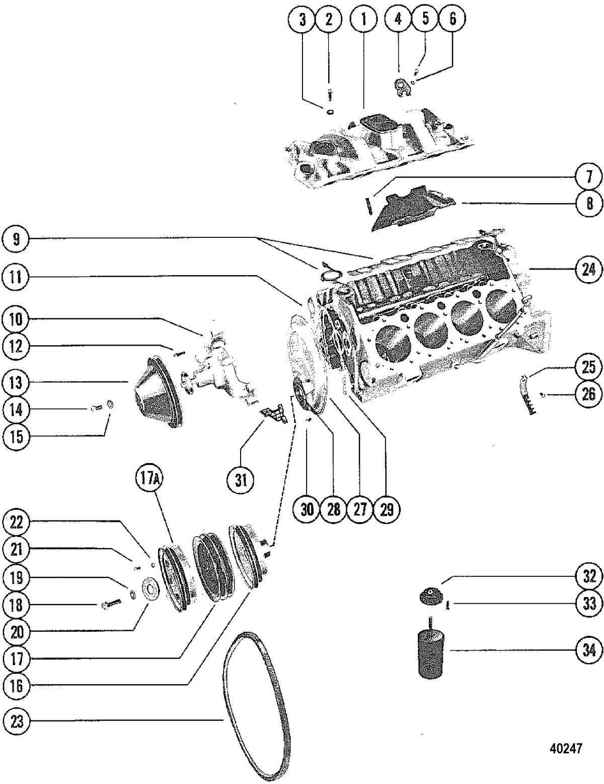 MERCRUISER 228 ENGINE (G.M.) INTAKE MANIFOLD
