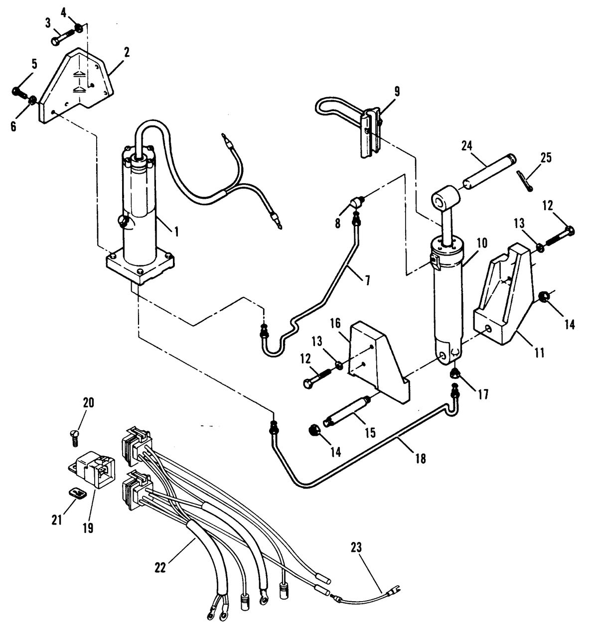 FORCE 70 H.P. DESIGN 11-POWER TRIM UNIT WITH BULLET CONN. (91B THRU 92C)