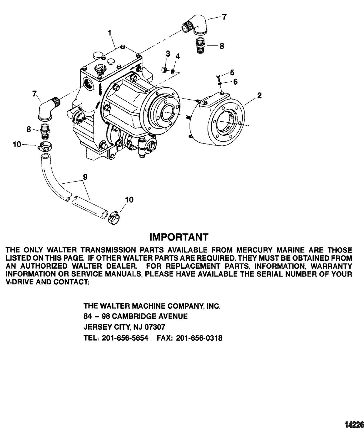 MERCRUISER 350 MAG (MPI)SKI Transmission(Walter V-Drive)
