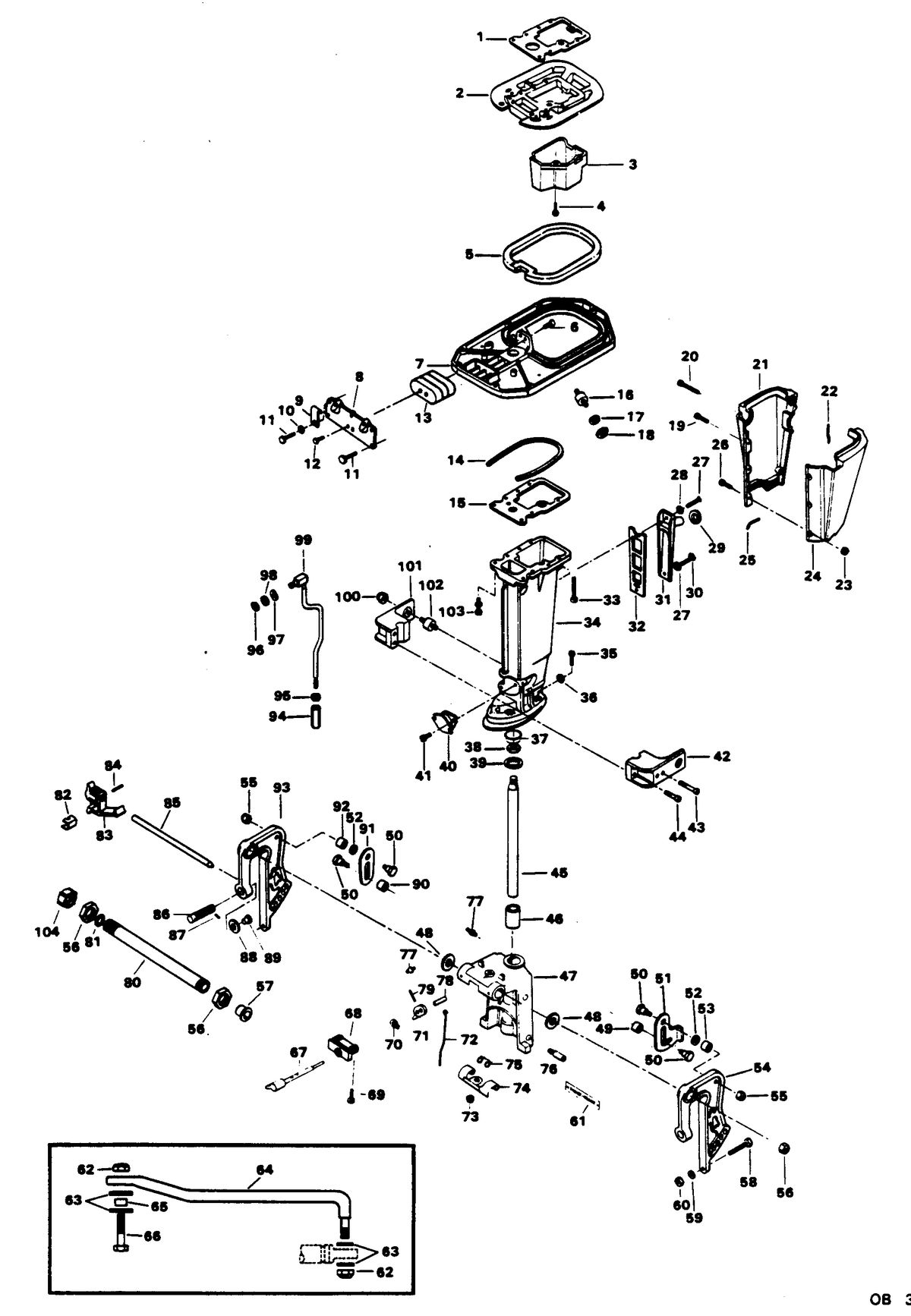 CHRYSLER 45 H.P. MOTOR LEG