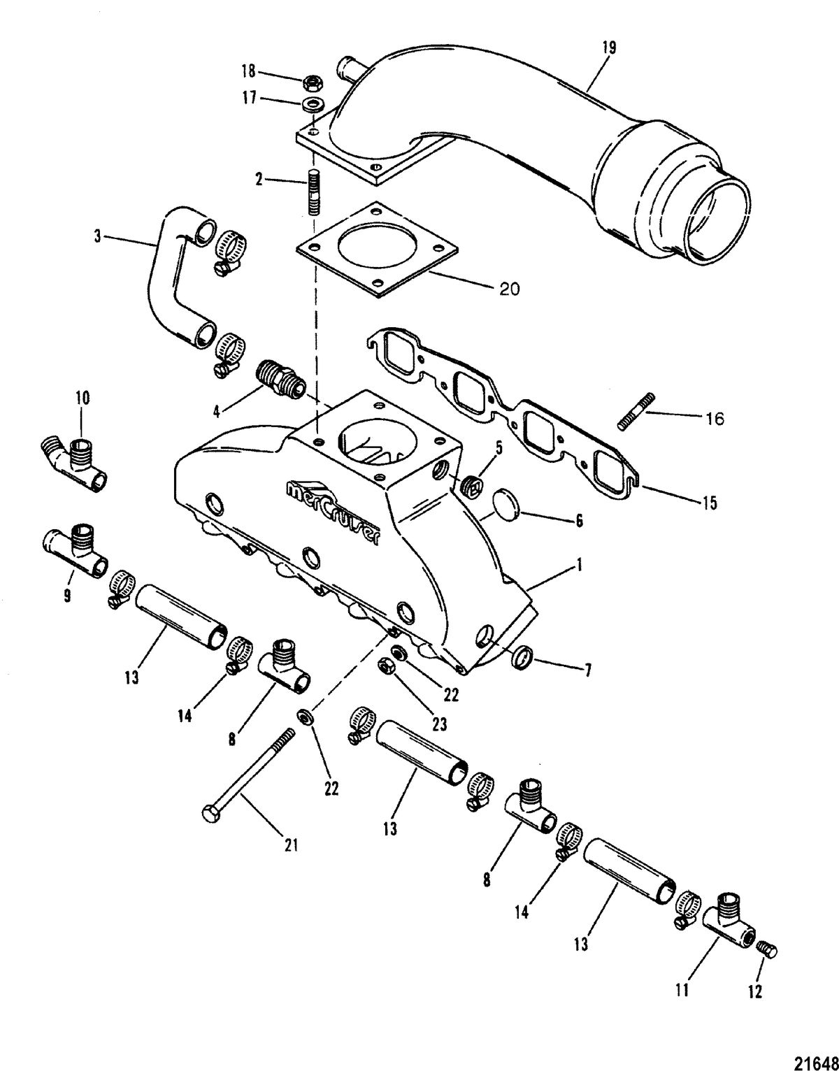 RACE STERNDRIVE 420 / 425 Exhaust Manifold / Elbow(420 GIL System)