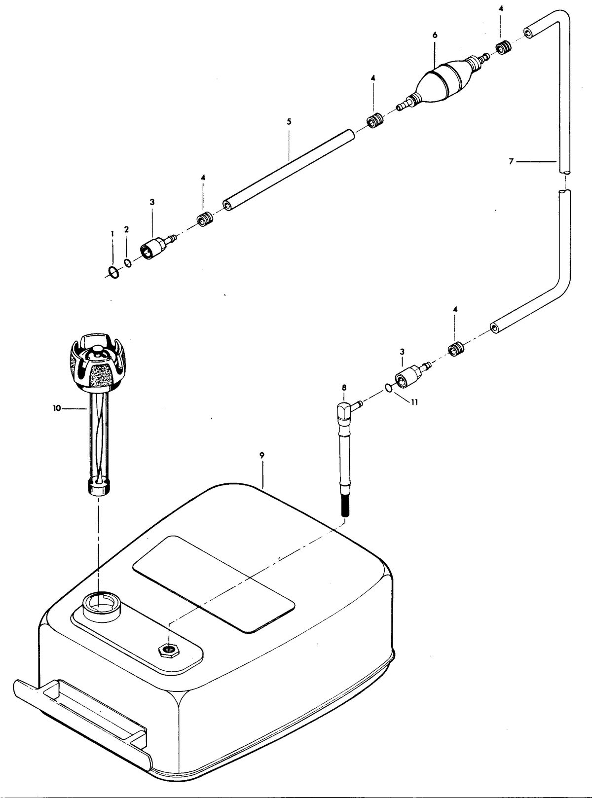 CHRYSLER 10 H.P. SAILOR FUEL TANK AND LINE