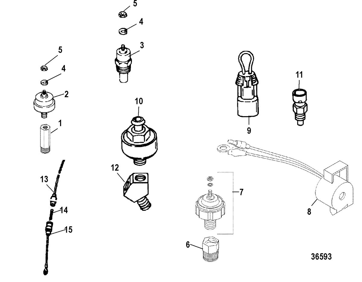 MERCRUISER 350 MAGNUM MPI ALPHA/BRAVO (GEN+) ENGINE Sendors and Sensors