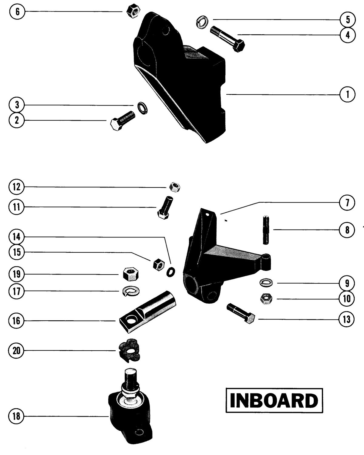 MERCRUISER 233 ENGINE TRANSMISSION AND ENGINE MOUNTING (INBOARD)