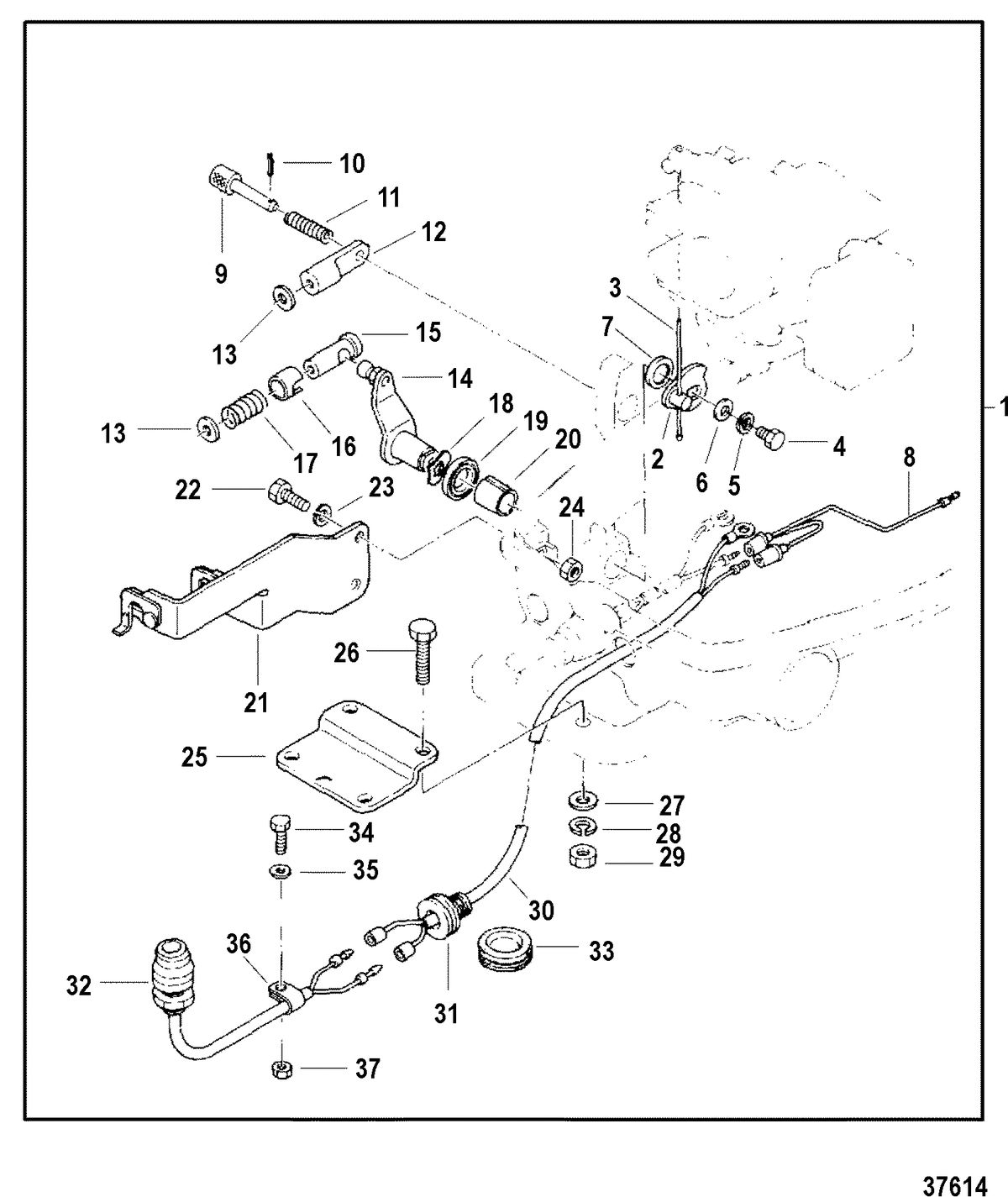 MERCURY/MARINER 4/5 HP REMOTE CONTROL ATTACHING KIT