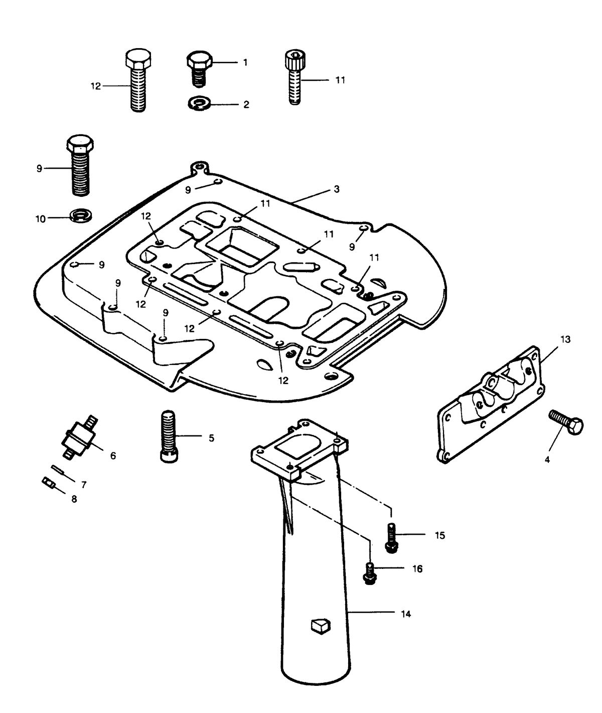 FORCE FORCE 1990 50 H.P. "B" MODELS SPACER PLATE