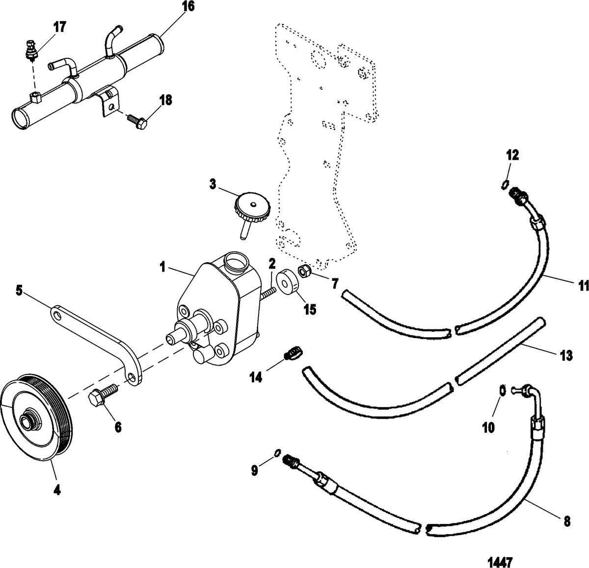 MERCRUISER 4.3L MPI ALPHA/BRAVO( 262 C.I.D. MULTI PORT INJECTION ) Power Steering Components