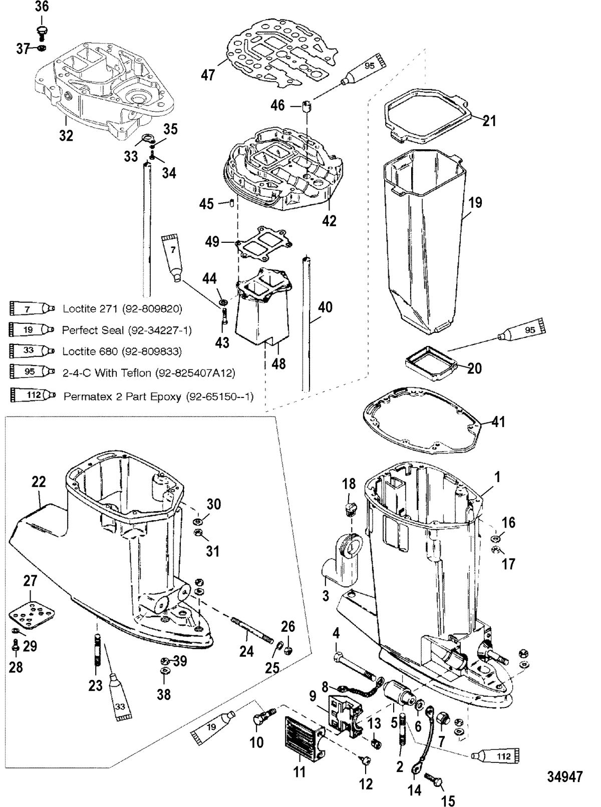 RACE OUTBOARD 225 EFI PROMAX/SUPERMAGNUM Driveshaft Housing