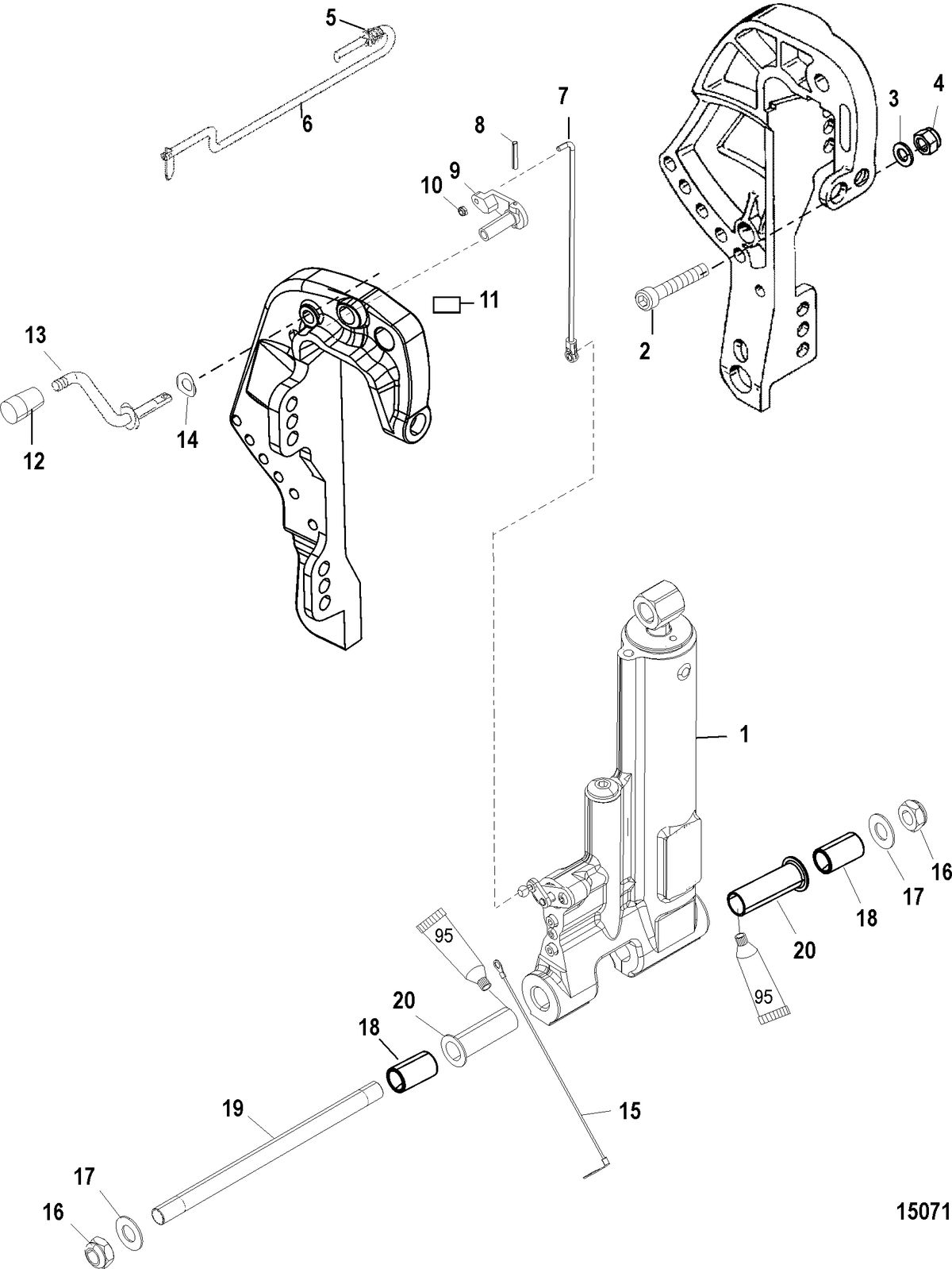 FORCE FORCE 40/50 H.P. (1998-1999) Power Trim Kit, Gas Assist(828533A2)