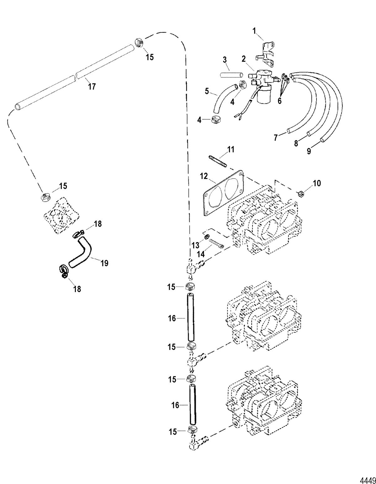 SPORTJET 210 CARB M2 JET DRIVE Fuel Lines