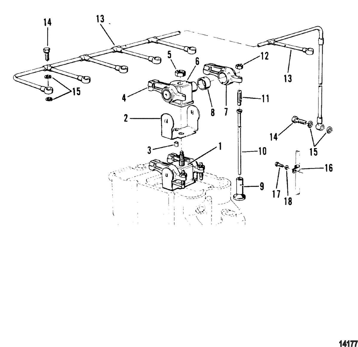 MERCRUISER CUMMINS/MERCRUISER DIESEL 3.0L/150 3.6L/180 Rocker Arm And Oil Lines