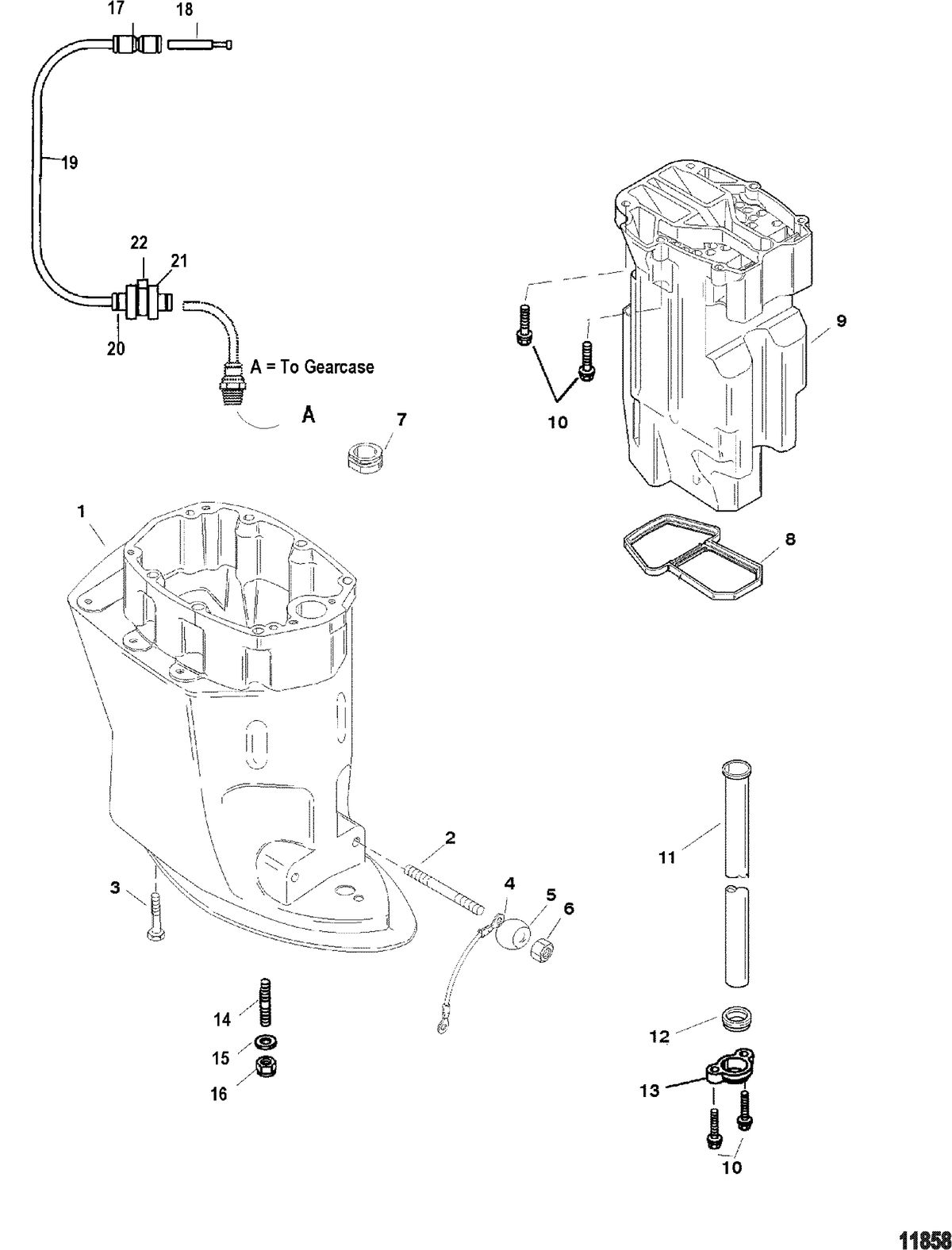 RACE OUTBOARD PARTS MANUAL 300X (3.0L EFI) PRO MAX Drive Shaft Housing And Exhaust Tube