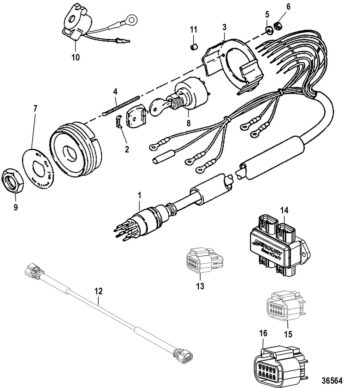 RACE OUTBOARD 200XS DFI (2.5L) Key Switch/Instrumentation/Accessories