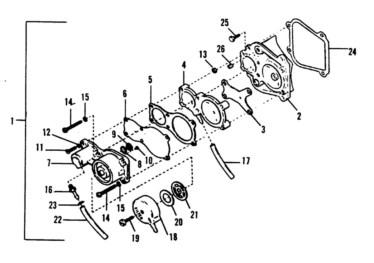FORCE 40/50 H.P. FUEL PUMP ASSEMBLY (92C) E000001, E065371